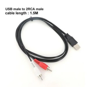 USB 20 A 수 암 소켓에서 2 RCA 2RCA 수 플매트 매트 카펫 러그 러그 커넥터 변환기 오디오 비디오 익스텐션 케이블 어댑터 와이어 15M5 Ft Q1, 2.usb male 2RCA, 2.usb male 2RCA