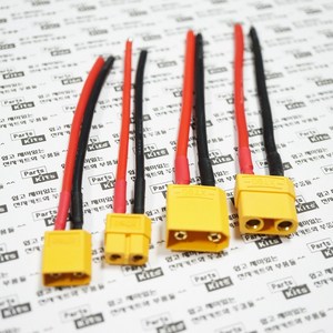 [파츠키츠] XT60/XT90 케이블 12/14AWG 드론 쿼드콥터 RC 배터리 파워뱅크 아두이노, XT60 (Male/수)