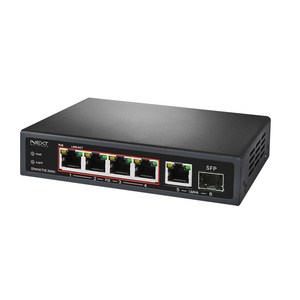 넥스트 4포트 기가비트 스위칭허브 65W, NEXT-POE7006SFP-TP, 1개