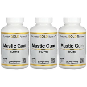 캘리포니아 골드 뉴트리션 매스틱 검 500mg 180캡슐 3병 마스틱 Mastic Gum, 180정, 3개