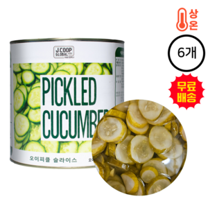 제이쿱 후레쉬 오이피클 슬라이스 (3kg x 6개입) 민무늬 수제느낌 물씬 아삭, 3kg, 6개