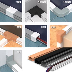 선바로 전선몰딩 전선정리 쫄대 1호~5호 연결캡, 연결캡4호, 화이트, 1개