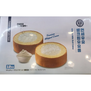 [트레이더스] 연세우유 생크림 우유롤 660g 아이스박스+아이스팩포장, 12개, 55g