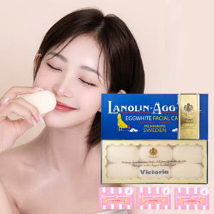 Victoia 오리지널 스웨덴 에그팩 라놀린 앤 로즈워터, 6개, 50g