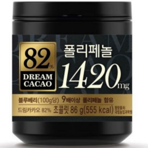 롯데 드림카카오 82% 폴리페놀 초콜릿, 86g, 8개