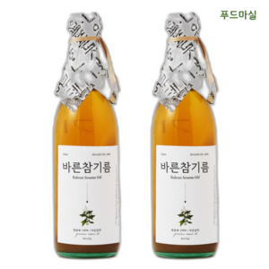 푸드마실 바른 참기름, 350ml, 2개