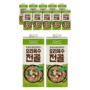 풀무원 요리육수 전골 국물요리 간편육수, 1L, 12개
