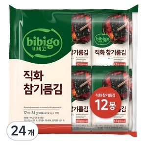 비비고 직화 참기름김, 4.5g, 24개