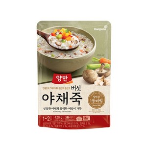 양반 버섯 야채죽, 420g, 3개