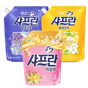 샤프란 실내건조 로맨틱 코튼 2.3L + 아로마 브리즈 2.3L + 아로마 바닐라핑크 2.1L, 1개