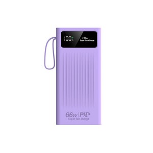 PYHO 30000mAh 보조배터리 급속충전 보조배터리 66W고속충전 케이블 4in1 캠핑용보조배터리 LED잔량 숫자표시 곰세마리, 보라색