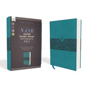 (영문도서) Nasb Supe Giant Pint Refeence Bible Leathesoft Teal Red Lette Edition 1995 Text Comfot P... Imitation Leathe, Zondevan