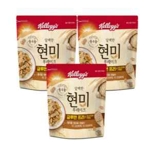 켈로그 담백한 현미 푸레이크 시리얼, 550g, 3개