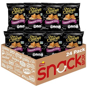 Stacy's 피타 칩 시나몬 슈가 42.(1.5온스) ( 팩), 시나몬 설탕, 24개, 42.5g