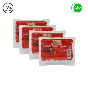 Halal-cetified Chicken Sausages Fanks ROSE 할랄 닭 소스즈 치킨프랭그, 340g, 4개