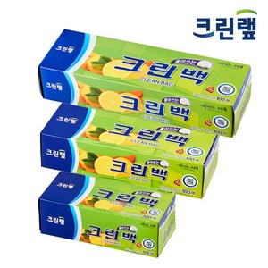 크린랩 뽑아쓰는 크린백 100매 3SET(17cm x 25cm+25cm x 35cm+30cm x 45cm), 대(L), 3개, 100개입