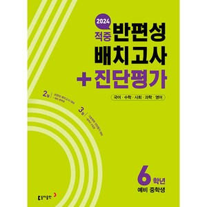 2024 적중 반편성 배치고사 + 진단평가, 전과목, 예비 중1