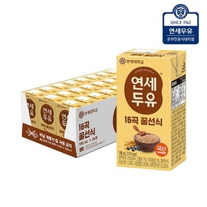 연세우유 [연세두유] 연세 16곡 꿀선식 두유 190ml (24팩)_YS332, 24개