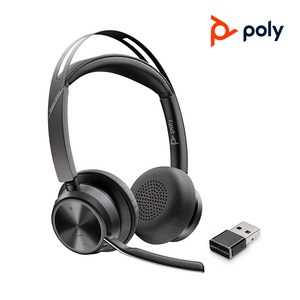 [공식수입] Poly 보이저 포커스2 UC(블루투스 어댑터 포함) 폴리 블루투스 헤드셋, USB-C타입