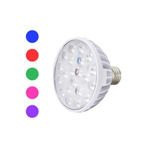 레드 LED PAR30 15W 컬러 집중형 포인트조명 파삼공 레일등 스포트라이트 칼라 파30 램프 장식등 색전구 부각조명 파티조명 E26 카페 매장 캠핑 크리스마스조명 스팟조명, 적색, 1개