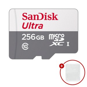 샌디스크 마이크로SD카드 울트라 SDSQUNR-256GB + SD카드 케이스, 1개, 256GB