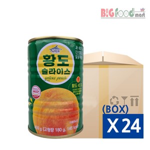 녹색상회 황도슬라이스 400g 원터치 캔, 24개