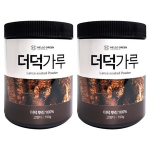 헬로우그린 국내산 더덕 가루 190gX2(통) 총380g, 190g, 2개