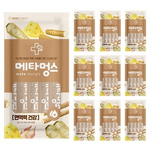 메타멍스 강아지 츄르 면역력, 닭고기+치즈+마+우엉 혼합맛, 75g, 10개