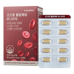 코오롱제약 코오롱 혈당케어 바나바잎 500mg 60정 2개월분, 1개