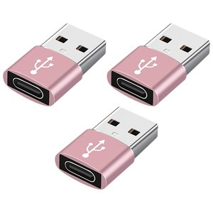 스마트IG C 타입 to USB A 고속 변환 젠더, 2cm, 핑크, 3개