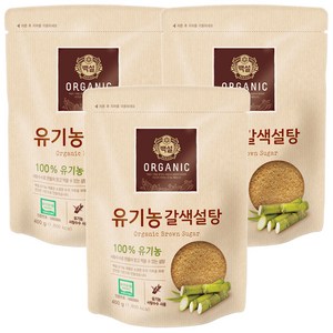 백설 유기농 갈색설탕, 400g, 3개