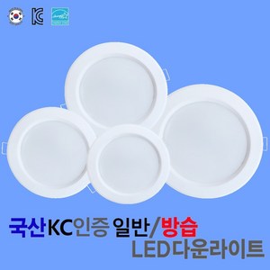 [국산 LED다운라이트] 2인치 3인치 4인치 5인치 6인치 5W 8W 10W 15W 20W 매입등 화장실등 방습등 천장등, 4인치 / 10W, 주광색(형광등색 6500K), 방습/방충/방진, 1개