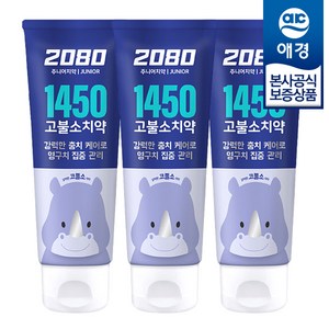 2080 일사오공 고불소 주니어 치약, 80g, 3개