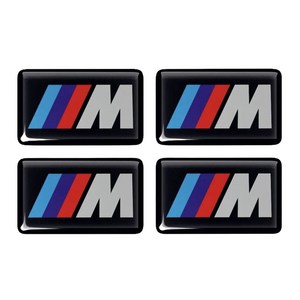 스티어링 휠 자체 접착 엠블럼 스티커 데칼 bmw 호환 M 휠용 림 19x11mm 4 개, [01] Coloful, 1) 색상ful