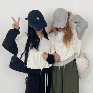 [마감세일]여성 카라넥 가디건 델릭배색카라오버핏집업JCT