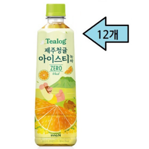 티로그 제주청귤 아이스티 녹차 제로, 12개, 500ml