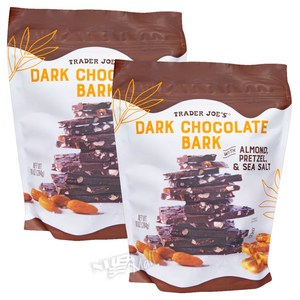 [1+1] 트레이더조 아몬드 다크 초콜릿 바크 284g TRADER JOE'S DARK CHOCOLATE BARK WITH ALMOND PRETZEL & SEA SALT, 2개