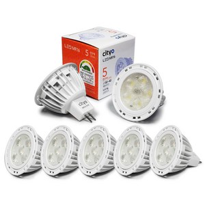 Cityo LED MR16 컨버터 외장형 램프 5W, 전구색, 5개