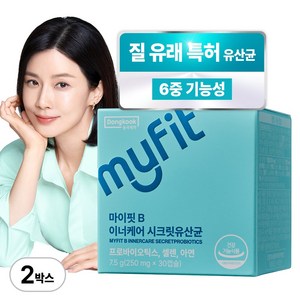 동국제약 마이핏 이보영 질 유래 특허 유산균 50억 6중 기능성 여성유산균, 30정, 2개