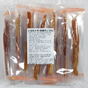 오징어스틱 (봉투포함중량) 지퍼백 대용량 개별포장 바베큐오징어 bbq 조미오징어, 1개, 600g