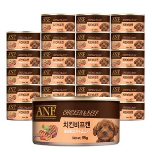 ANF 강아지용 치킨비프캔, 혼합맛(순살닭고기/소고기), 95g, 24개