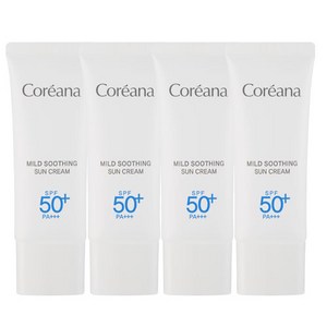 코리아나 마일드 수딩 선크림 SPF50+ PA+++, 40ml, 4개