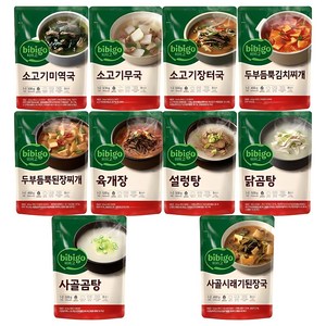 비비고 국 탕 찌개 10종, 1세트, 500g