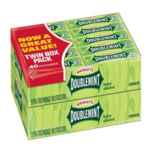 Wigley's 리글리 더블민트 껌 미국껌 Doublemint Gum (5스틱 40팩), 1개