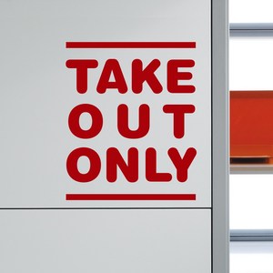 루리앤메리 08# TAKE OUT ONLY 포장만 가능 SIGN 매장 스티커 195x235mm, C 빨강