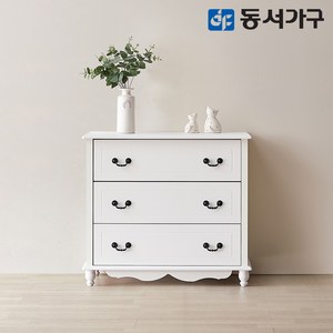 동서가구 올리브 800 3단 서랍장 DF630218, 화이트, 3개