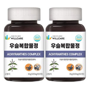 윌케어 국내산 우슬 복합물정 HACCP 식약처인증 600mg x 60정, 2개