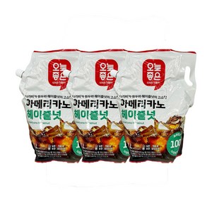 아메리카노 대용량 파우치 헤이즐넛 온리프라이스 아이스커피, 2.1L, 3개