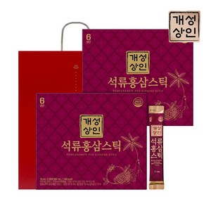 개성상인 석류홍삼스틱 10ml 30포 x 2박스 (총 60포) /전용쇼핑백 /개성인삼농협, 2개, 300ml