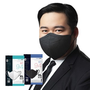 울트라빅 국내산 KF94 새부리형 XXXL 특대형 마스크, 특대형(XL) 블랙, 50개, 1개입